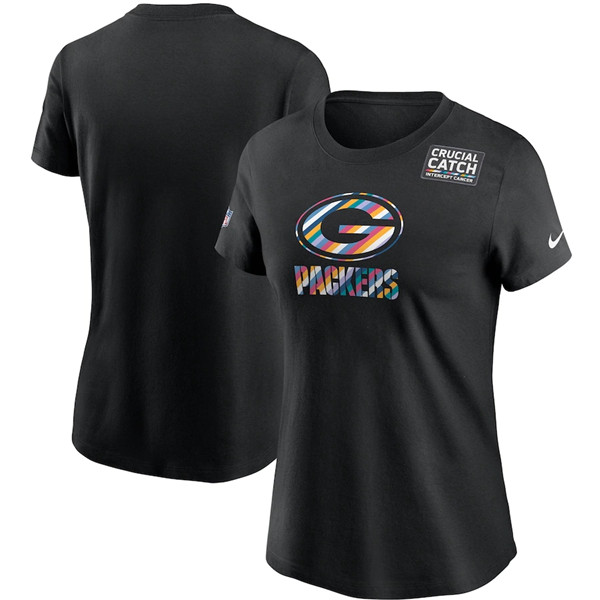 Women's Green Bay Packers Black NFL 2020 Sideline Crucial Catch Performance T-Shirt(Run Small) Women's Green Bay Packers Black NFL 2020 Sideline Crucial Catch Performance T-Shirt(Run Small)